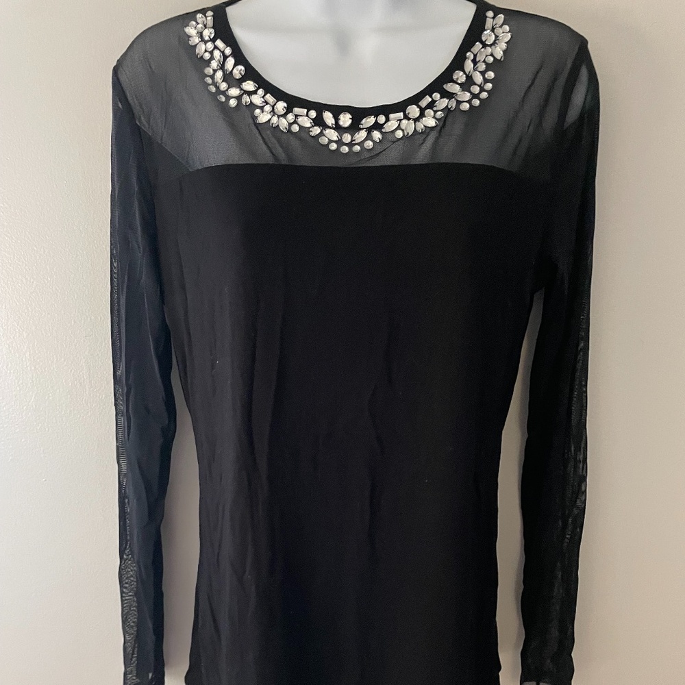 black sparkly sequin top New Years party concert INC size medium